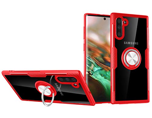 SORAKA Hülle für Samsung Galaxy Note 10 mit 360 Grad drehbarem Ringständer Harter PC transparenter Abdeckung+Silikon Rahmen durchsichtige hülle mit Metallplatte für Handyhalterung Auto KFZ Magnet von SORAKA