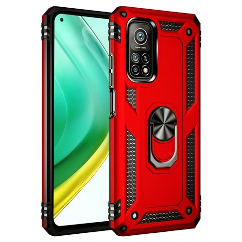 SORAKA Hülle für Xiaomi Mi 10T 5G mit Ringhalterung Panzerhülle Xiaomi Mi 10T Pro 5G Hülle Weicher TPU-Stoßfänger Harte PC-Rückseite mit Metallplatte für magnetische Handy-Autohalterung von SORAKA