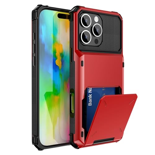 SORAKA Hülle für iPhone 16 Pro Max mit Kartenhalter Handyhülle PC TPU 2 in 1 Dual Layer Bumper Hülle Stoßsichere Abdeckung kann 5 Karten aufnehmen von SORAKA