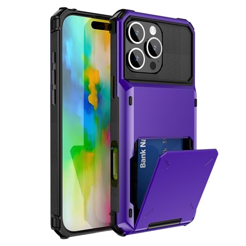 SORAKA Hülle für iPhone 16 Pro Max mit Kartenhalter Handyhülle PC TPU 2 in 1 Dual Layer Bumper Hülle Stoßsichere Abdeckung kann 5 Karten aufnehmen von SORAKA