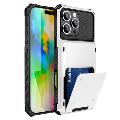 SORAKA Hülle für iPhone 16 Pro Max mit Kartenhalter Handyhülle PC TPU 2 in 1 Dual Layer Bumper Hülle Stoßsichere Abdeckung kann 5 Karten aufnehmen von SORAKA