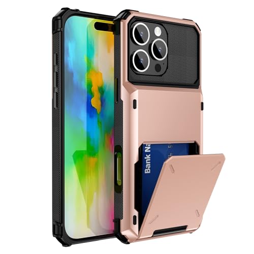 SORAKA Hülle für iPhone 16 Pro Max mit Kartenhalter Handyhülle PC TPU 2 in 1 Dual Layer Bumper Hülle Stoßsichere Abdeckung kann 5 Karten aufnehmen von SORAKA