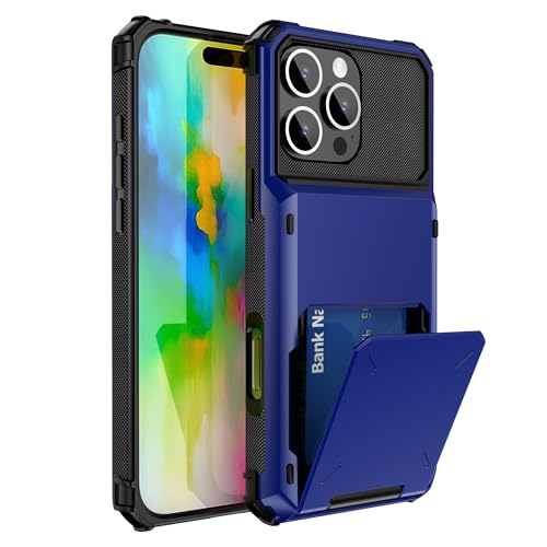 SORAKA Hülle für iPhone 16 Pro mit Kartenhalter Handyhülle PC TPU 2 in 1 Dual Layer Bumper Hülle Stoßsichere Abdeckung kann 5 Karten aufnehmen von SORAKA