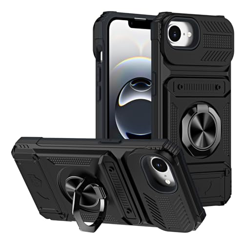 SORAKA Hülle für iPhone 16e mit Ringständer Kartenhalterung Metall Patch kompatible magnetische Auto Telefonhalterung Schutzhülle gegen Stöße und Stürze SORAKA Hülle für iPhone 16e mit Ringständer Kartenhalterung Metall Patch kompatible magnetische Auto Telefonhalterung Schutzhülle gegen Stöße und Stürze von SORAKA