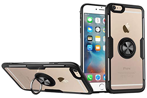 SORAKA Hülle für iPhone 6 Plus/6S Plus mit 360 Grad drehbarem Ringständer Harter PC transparenter Abdeckung+Silikon Rahmen durchsichtige hülle mit Metallplatte für Handyhalterung Auto KFZ Magnet SORAKA Hülle für iPhone 6 Plus/6S Plus mit 360 Grad drehbarem Ringständer Harter PC transparenter Abdeckung+Silikon Rahmen durchsichtige hülle mit Metallplatte für Handyhalterung Auto KFZ Magnet von SORAKA