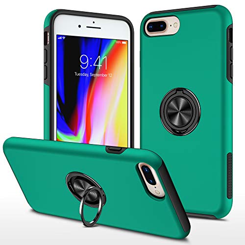 SORAKA Hülle für iPhone 8 Plus/iPhone 7 Plus mit unsichtbarem Ringhalter und Metallplatte für magnetische Autohalterung Robustes Gehäuse in Militärqualität stoßfeste Schutzhülle von SORAKA