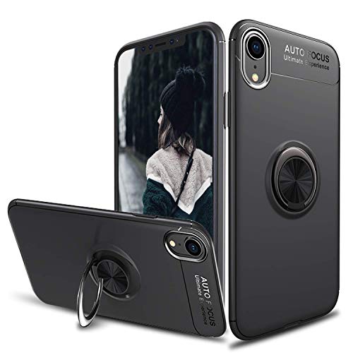 SORAKA Hülle für iPhone XR mit 360 Grad drehbarem Ringständer Weiches Silikon Ultradünn Schutzhülle mit Metallplatte für Handyhalterung Auto KFZ Magnet Stoßdämpfung Anti Fingerabdruck von SORAKA