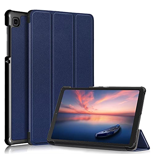 Shinyzone Tablet Hülle Kompatibel mit Samsung Galaxy A7 Lite T220/T225,Premium PU Leder Dreifache Ständer Magnetisch Befestigung Schutzhülle mit Auto Aufwachen/Schlaf,Navy Blau von SORAKA