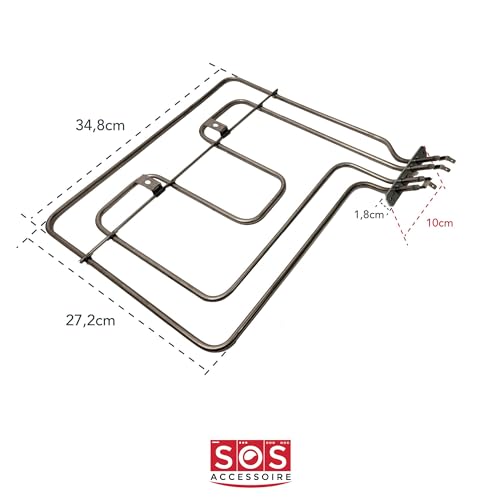 SOS Accessoire Widerstand für Kochfeld/Grill, 1100 W + 1100 W, für Backofen, Herd 262900064 Beko, Essential B, Far, Grundig, Leiste, Listo von SOS ACCESSOIRE