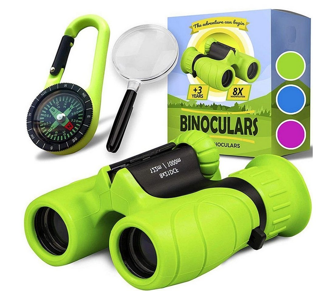 SOTOR Fernglas für Kinder, Set mit Lupe & Kompass grün - Perfektes Spielzeug Binocular (für kleine Jungen und Mädchen, Mädchen Geschenk für Kleinkind) von SOTOR