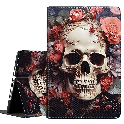 Schutzhülle für iPad Pro 27,9 cm (11 Zoll) 2022/2021/2020 (4. / 3. / 2. Generation), für iPad Air 5. / 4. Generation 10,9 Zoll (2022/2020), langlebige, stoßfeste Schutzhülle, Totenkopf-Blume von SOTWONSO