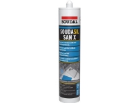 Soudal sanitetssilikone 300ml - Soudasil SANX grå, mugresistent, UV-beständig, 25% elastisk von SOUDAL