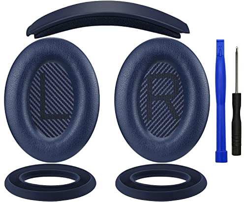 SOULWIT Ersatz Ohrpolster Polster + Kopfband Stirnband Headband+ Silikon Ohrpolster Schutz Abdeckung Abdeckungen, Ersatz Zubehör Kit für Bose QuietComfort 35 QC35, QC35 ii Over-Ear-Kopfhörer von SOULWIT