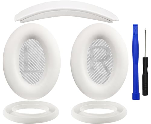 SOULWIT Ersatz Ohrpolster Polster + Kopfband Stirnband Headband+ Silikon Ohrpolster Schutz Abdeckung Abdeckungen, Ersatz Zubehör Kit für Bose QuietComfort 35 QC35, QC35 ii Over-Ear-Kopfhörer von SOULWIT