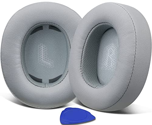 SOULWIT Ersatz Ohrpolster für JBL E55BT Over-Ear-Kopfhörer, Ersatzpolster mit weicherem Protein-Leder (Grau) von SOULWIT