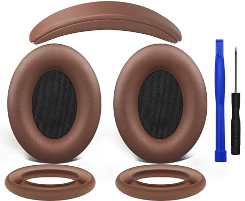 SOULWIT Ohrpolster Polster + Kopfband Stirnband Headband+ Silikon Ohrpolster Schutz Abdeckung Abdeckungen, Ersatz Zubehör Kit für Bose QuietComfort 15(QC15)/QuietComfort 2(QC 2) Over-Ear-Kopfhörer von SOULWIT