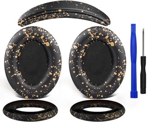 SOULWIT Ohrpolster Polster + Kopfband Stirnband Headband+ Silikon Ohrpolster Schutz Abdeckung Abdeckungen, Ersatz Zubehör Kit für Bose QuietComfort 15(QC15)/QuietComfort 2(QC 2) Over-Ear-Kopfhörer von SOULWIT