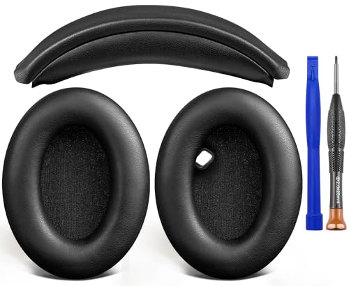 SOULWIT Ohrpolster Polster + Kopfband Stirnband Headband, Ersatz kit für Sony WH-1000XM4 (WH1000XM4) Over-Ear-Kopfhörer, Ersatz Kopfbügel Polster & Ohrpolster Reparaturteil von SOULWIT