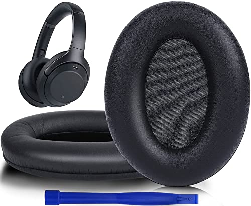 SOULWIT Proteinleder Ersatz Ohrpolster für Sony WH-1000XM3 (WH1000XM3) Over-Ear-Kopfhörern, Ersatzpolster mit weichem Proteinleder, Geräuschisolierung Memory-Schaum von SOULWIT