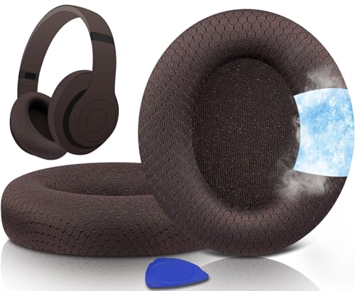 SOULWIT Vollkühlgel Ersatzpolster Ersatz Ohrpolster für Beats Studio Pro kabellose Noise-Cancelling-Kopfhörer, Polster mit atmungsaktivem Netzgewebe, Lärmdämmungsschaum von SOULWIT