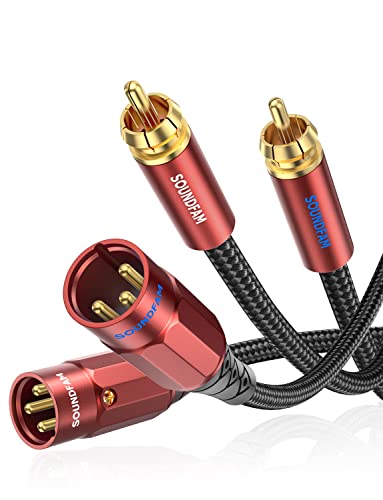 SOUNDFAM Dual Cinch auf XLR Kabel, PREMIUM 2RCA-Stecker auf 2XLR-Stecker Audio Verbindungs Kabel - 1M von SOUNDFAM