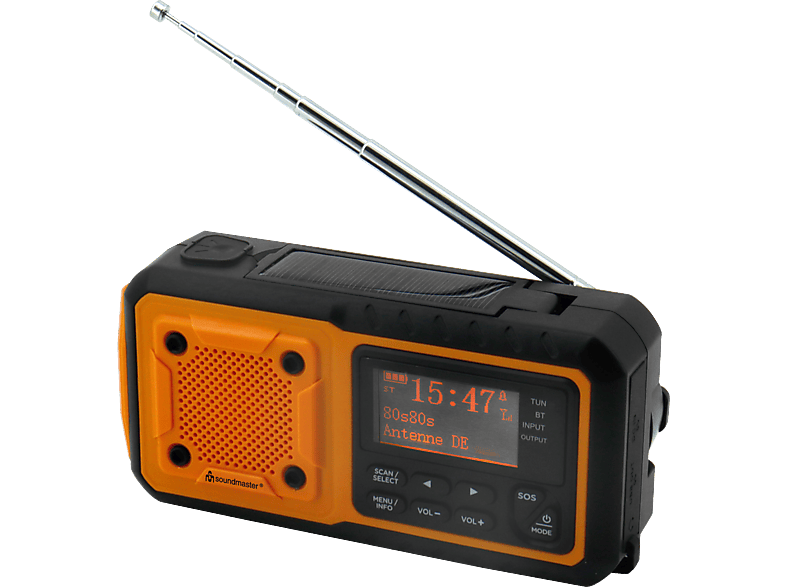 SOUNDMASTER DAB112OR Taschenradio, Digital Tuner, DAB+, FM, Bluetooth, Schwarz/Orange von SOUNDMASTER