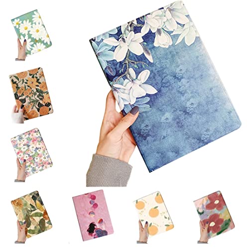 Blumen Hülle für iPad 6. / 5. Generation 9,7 Zoll iPad Air/Air 2 Schützhülle mit Stifthalter automatische Ruhe-/Wachfunktion Blumenmuster Hülle (Color B) von SOUYOYIHI