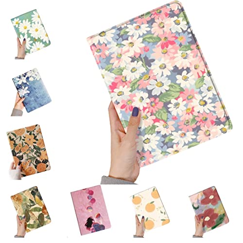 Blumenmuster Hülle für iPad 9. / 8. / 7. Generation 10.2 Zoll Schützhülle mit Stifthalter automatische Ruhe-/Wachfunktion Blumen Hülle (Color D) von SOUYOYIHI