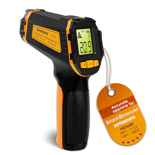 Infrarot Thermometer Digital Laser Temperaturmessgerät -58°F~1112°F (-50°C～600°C) IR Temperaturpistole Ideal für Kochen, braten, küche, Barbecue, fleisch, zucker, Gefrierschrank, Industrie von SOVARCATE