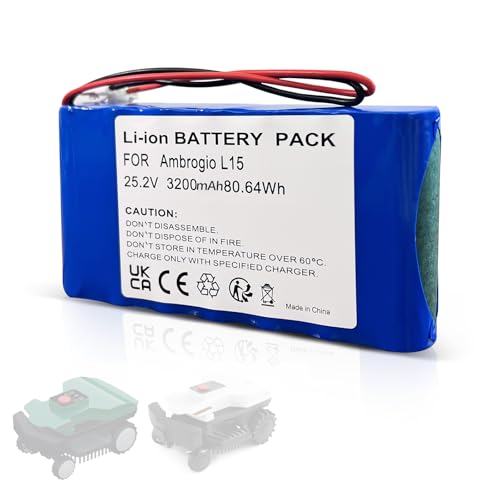 25.9V 3200mAh Akku kompatibel mit Ambrogio Akku Wiper Techline 015E00600A, Ambrogio Rasenmäher L15, L15 Deluxe, L20 b, L20 Deluxe, L20 Twenty, L20e Lite, i70, i100S, i130S, Next Tech D1 25.9V 3200mAh Akku kompatibel mit Ambrogio Akku Wiper Techline 015E00600A, Ambrogio Rasenmäher L15, L15 Deluxe, L20 b, L20 Deluxe, L20 Twenty, L20e Lite, i70, i100S, i130S, Next Tech D1 von SOXPOP