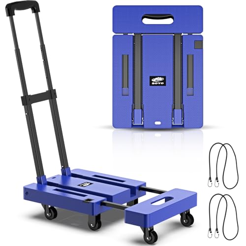 SOYO Faltbare Sackkarre, 227 kg, strapazierfähig, tragbar, 6 Räder, zusammenklappbarer Gepäckwagen mit 2 elastischen Seilen für Umzug, Reisen, Einkaufen, Haus und Büro, Blau SOYO Faltbare Sackkarre, 227 kg, strapazierfähig, tragbar, 6 Räder, zusammenklappbarer Gepäckwagen mit 2 elastischen Seilen für Umzug, Reisen, Einkaufen, Haus und Büro, Blau von SOYO