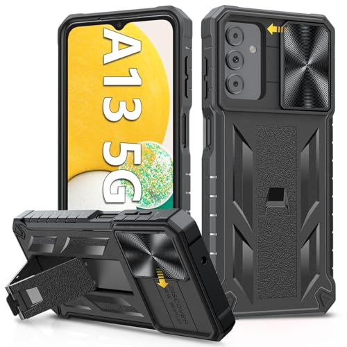 Schutzhülle für Samsung Galaxy A13-5G: Robuste Schutzhülle A13 4G Handyhülle mit eingebautem Ständer und Schieber – stoßfeste TPU-Stoßstange, strukturiert, matt, Militärqualität, Fallschutz – Schwarz Schutzhülle für Samsung Galaxy A13-5G: Robuste Schutzhülle A13 4G Handyhülle mit eingebautem Ständer und Schieber – stoßfeste TPU-Stoßstange, strukturiert, matt, Militärqualität, Fallschutz – Schwarz von SOiOS
