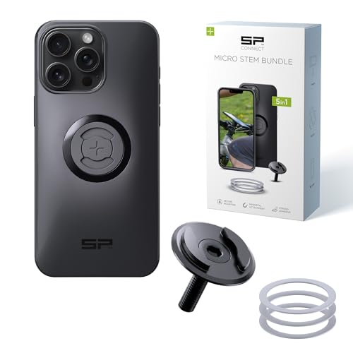 SP CONNECT Micro Stem Bundle | SPC+ | für iPhone 15 Pro Max Handy Halterung für den fahrradlenker | Smartphone Halterung Fahrrad | handyhalter von SP CONNECT