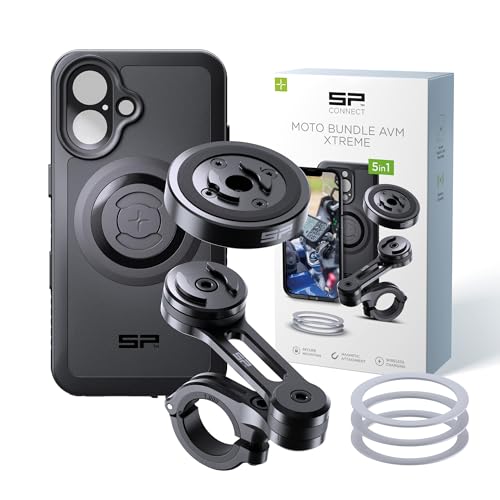 SP CONNECT Moto Bundle II AVM Xtreme | SPC+ | kompatibel mit iPhone 16 | Handyhalter für Motorrad Bike Moped Roller | Gadget Halterung für Navi von SP CONNECT