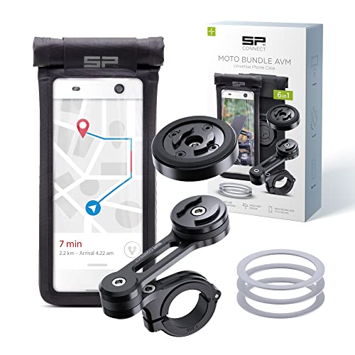 SP CONNECT Moto Bundle II mit Anti Vibration Module | SPC+ | Universal Phone Case SPC+ M | Universal Handyhalter für Motorrad Bike Moped Roller | Gadget Halterung für Navi von SP CONNECT