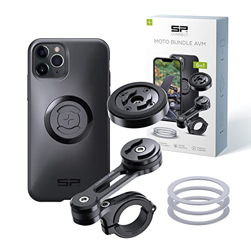 SP CONNECT Moto Bundle II mit Anti Vibration Module | SPC+ | kompatibel mit iPhone 11 Pro/XS/X | Handyhalter für Motorrad Bike Moped Roller | Gadget Halterung für Navi von SP CONNECT