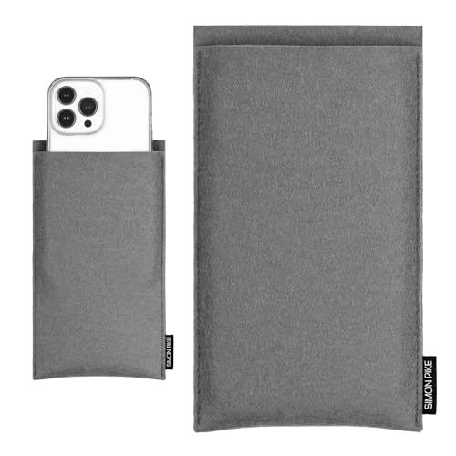 SP SIMON PIKE SimonPike Handyhülle passend für Sony Xperia 10 V (Gr. C) | Boston elefantengrau Filztasche aus Filz (echtem Wollfilz) Handy/Smartphone Tasche von SP SIMON PIKE