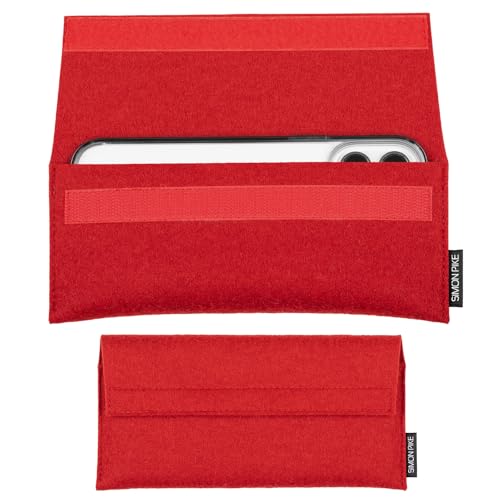 SP SIMON PIKE SimonPike Handyhülle passend für Google Pixel 7 Pro (Gr. S) | New York rot Filztasche aus Filz (echtem Wollfilz) Handy/Smartphone Tasche von SP SIMON PIKE