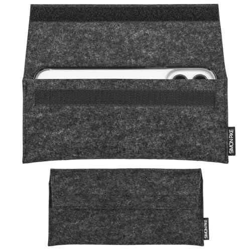 SimonPike Handyhülle passend für Samsung Galaxy S25 Plus, S24 Plus, S23 Plus, S22 Plus (Gr. D) | New York anthrazit Filztasche aus Filz (echtem Wollfilz) Handy/Smartphone Tasche von SP SIMON PIKE