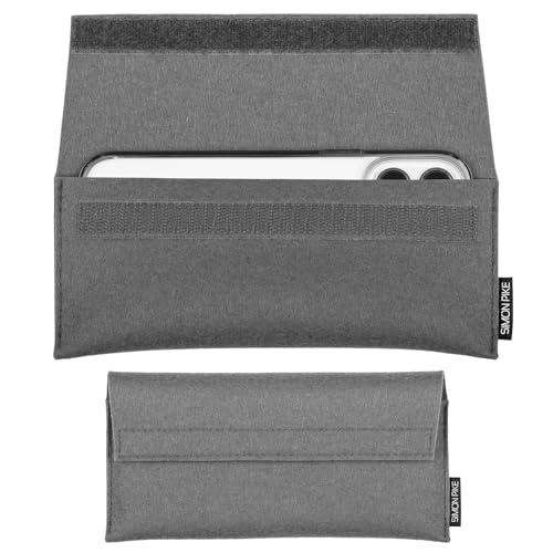 SimonPike Handyhülle passend für Samsung Galaxy S25 Plus, S24 Plus, S23 Plus, S22 Plus (Gr. D) | New York elefantengrau Filztasche aus Filz (echtem Wollfilz) Handy/Smartphone Tasche von SP SIMON PIKE
