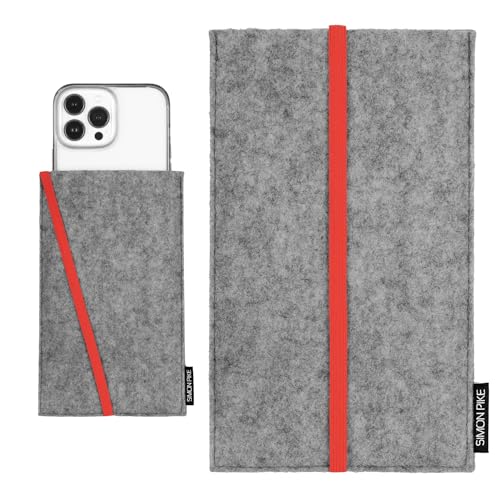 SimonPike Handyhülle passend für Samsung Galaxy S25 Ultra, S24 Ultra, S23 Ultra, S22 Ultra (Gr. S) | Phoenix grau Filztasche aus Filz (echtem Wollfilz) Handy/Smartphone Tasche von SP SIMON PIKE