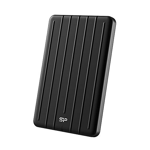 SP Silicon Power 512GB Robuste, tragbare SSD Bolt B75 Pro USB 3.1 Gen 2 mit USB-C auf USB-C/USB-A Kabel, Schwarz, SU512GBPSD75PSCKEU, Portable SSD von SP Silicon Power