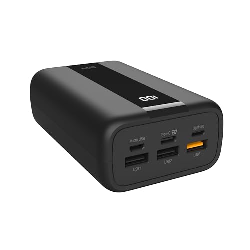 SP Silicon Power Power Bank QX55 30000mAh, 22.5W USB-C External Battery, Portable Charger 4 Output, Fast Charging, PD/QC3.0, Compatible with iPhone, iPad, Android and More (30,000 mAh, Black/22.5W) von SP Silicon Power