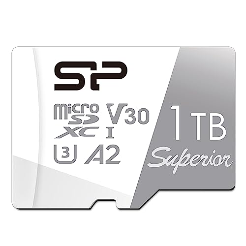Silicon Power 1 TB Superior Micro SDXC UHS-I (U3), V30 4K A2, Hochgeschwindigkeits-MicroSD-Karte mit Adapter, Nicht für Gaming-Handgeräte von SP Silicon Power