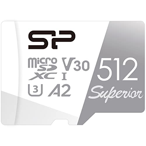 Silicon Power 512GB Superior Micro SDXC UHS-I (U3), V30 4K A2, Compatible with GoPro Hero 9 High Speed MicroSD Card with Adapter von SP Silicon Power