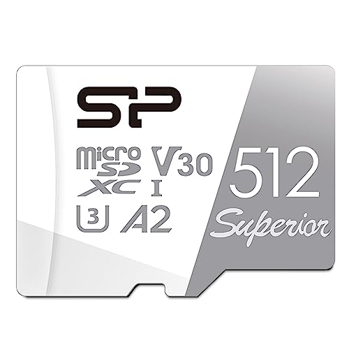 Silicon Power 512GB Superior Micro SDXC UHS-I (U3), V30 4K A2, Compatible with GoPro Hero 9 High Speed MicroSD Card with Adapter von SP Silicon Power