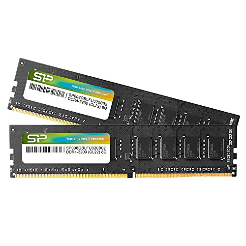 Silicon Power DDR4 16GB Kit (8GB x2) 3200MHz (PC4-25600) CL22 UDIMM 288-Pin Desktop-Speicher von SP Silicon Power