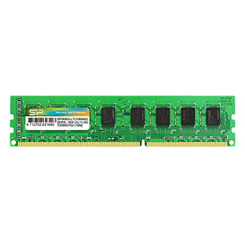 Silicon Power SP008GLLTU160N02 Speichermodul 8 GB DDR3L 1600 MHz - Speichermodule (8 GB, 1 x 8 GB, DDR3L, 1600 MHz, 240-pin DIMM, Grün) von SP Silicon Power