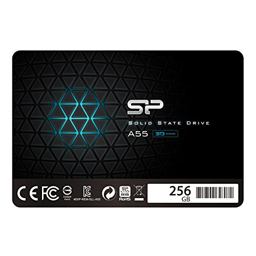 Silicon Power SSD 256GB 3D NAND A55 SLC Cache Performance Boost 2,5 Zoll SATA III 7mm (0,28") Interne SSD, Festkörper-Laufwerk von SP Silicon Power