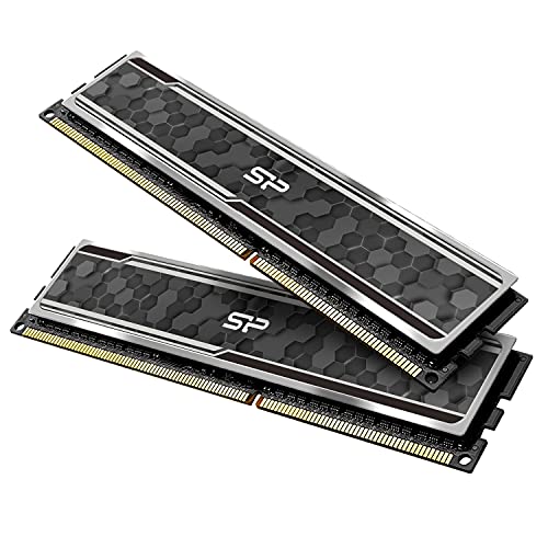 Silicon Power Value Gaming DDR4 RAM 32GB (2x16GB) 3200MHz (PC4 25600) 288-pin CL16 1.35V UDIMM Desktop Memory Module with Heatsink Grey SP032GXLZU320BDAJ7 von SP Silicon Power